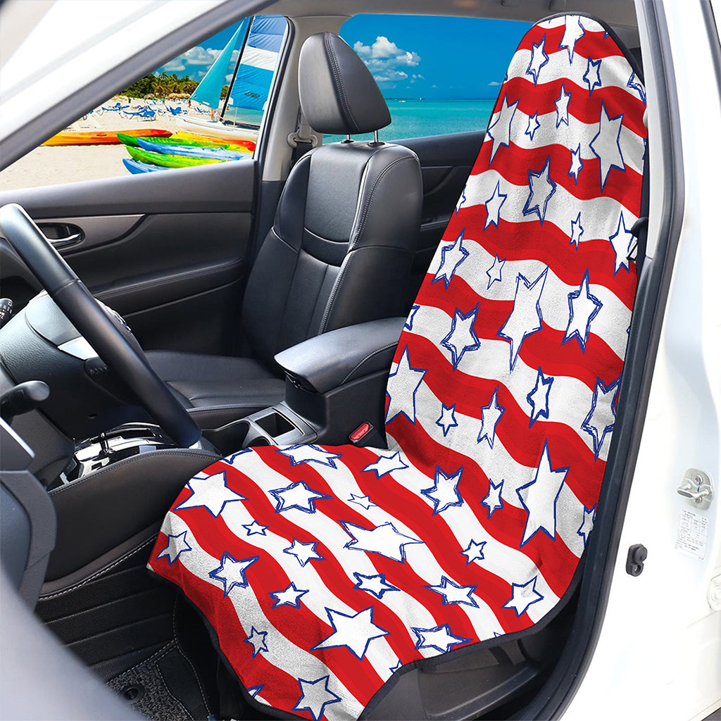Fourth of July USA Star Pattern Print Waterproof Car Seat Cover