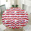 Fourth of July USA Star Pattern Print Waterproof Round Tablecloth