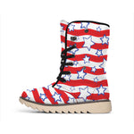 Fourth of July USA Star Pattern Print Winter Boots