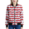 Fourth of July USA Star Pattern Print Women's Bomber Jacket