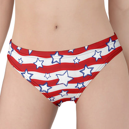 Fourth of July USA Star Pattern Print Women's Panties