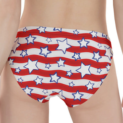 Fourth of July USA Star Pattern Print Women's Panties