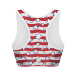 Fourth of July USA Star Pattern Print Women's Sports Bra