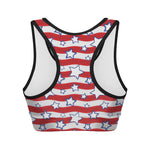 Fourth of July USA Star Pattern Print Women's Sports Bra