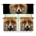 Fox Portrait Print 3 Piece Kitchen Curtains