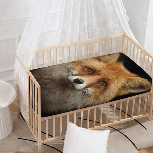 Fox Portrait Print Baby Crib Sheet