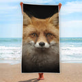 Fox Portrait Print Beach Towel