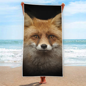 Fox Portrait Print Beach Towel