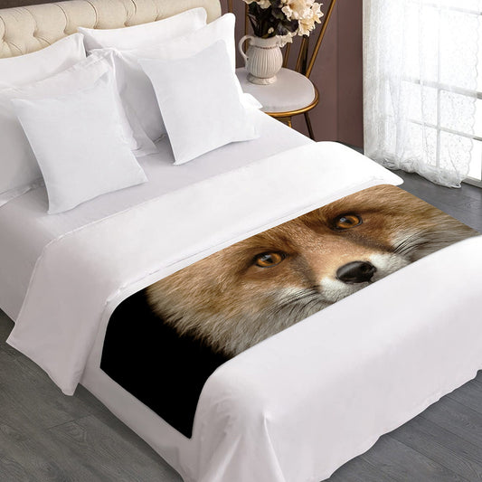 Fox Portrait Print Bed Runner