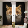 Fox Portrait Print Dimout Pencil Pleat Curtains