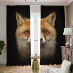 Fox Portrait Print Blackout Pencil Pleat Curtains