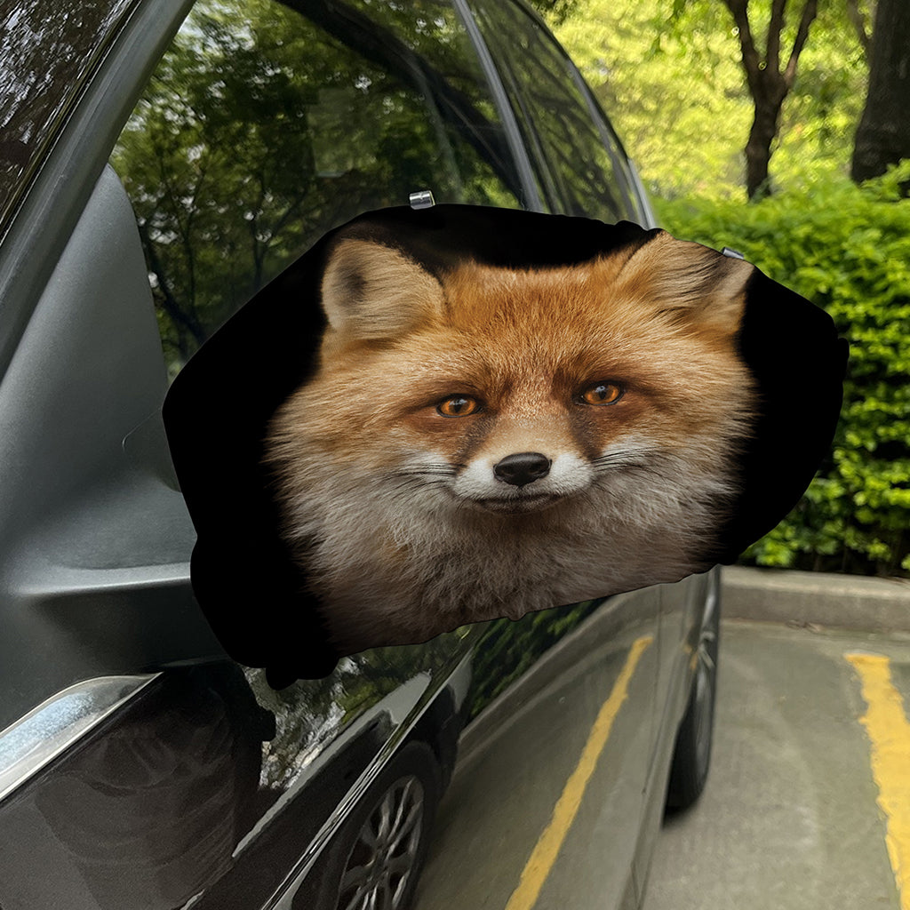 Fox Portrait Print Car Side Mirror Covers