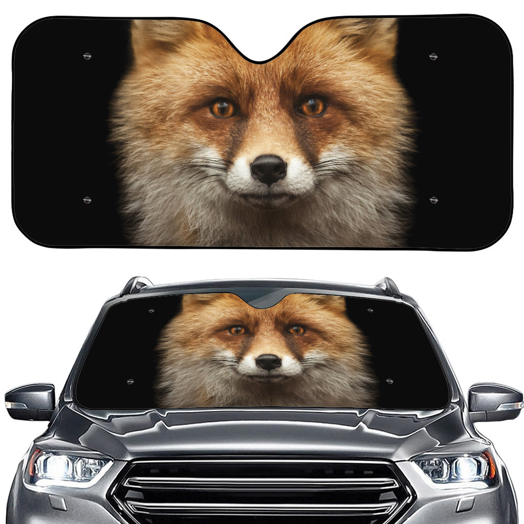 Fox Portrait Print Car Windshield Sun Shade