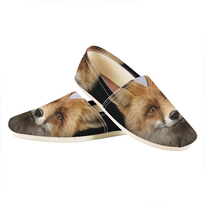 Fox Portrait Print Casual Shoes