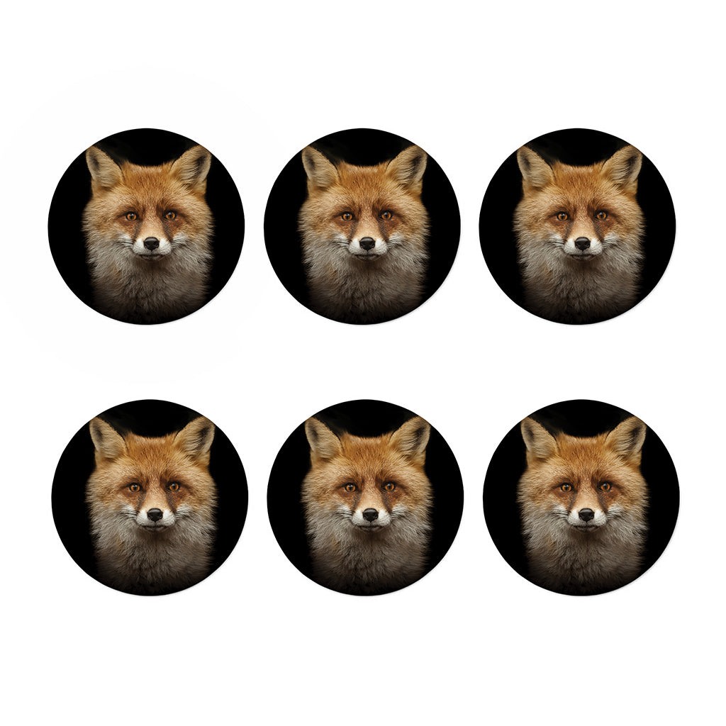 Fox Portrait Print Coaster Set