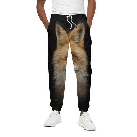 Fox Portrait Print Cotton Pants