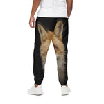 Fox Portrait Print Cotton Pants