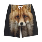 Fox Portrait Print Cotton Shorts