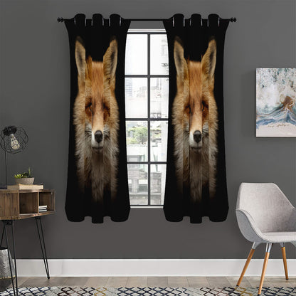 Fox Portrait Print Curtain