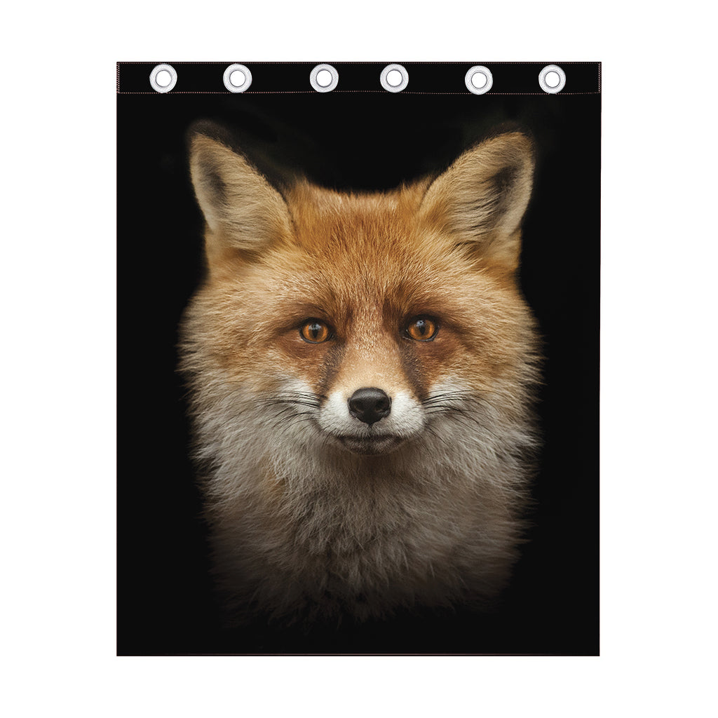Fox Portrait Print Curtain