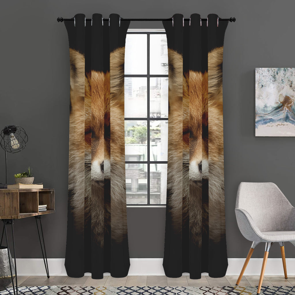 Fox Portrait Print Curtain