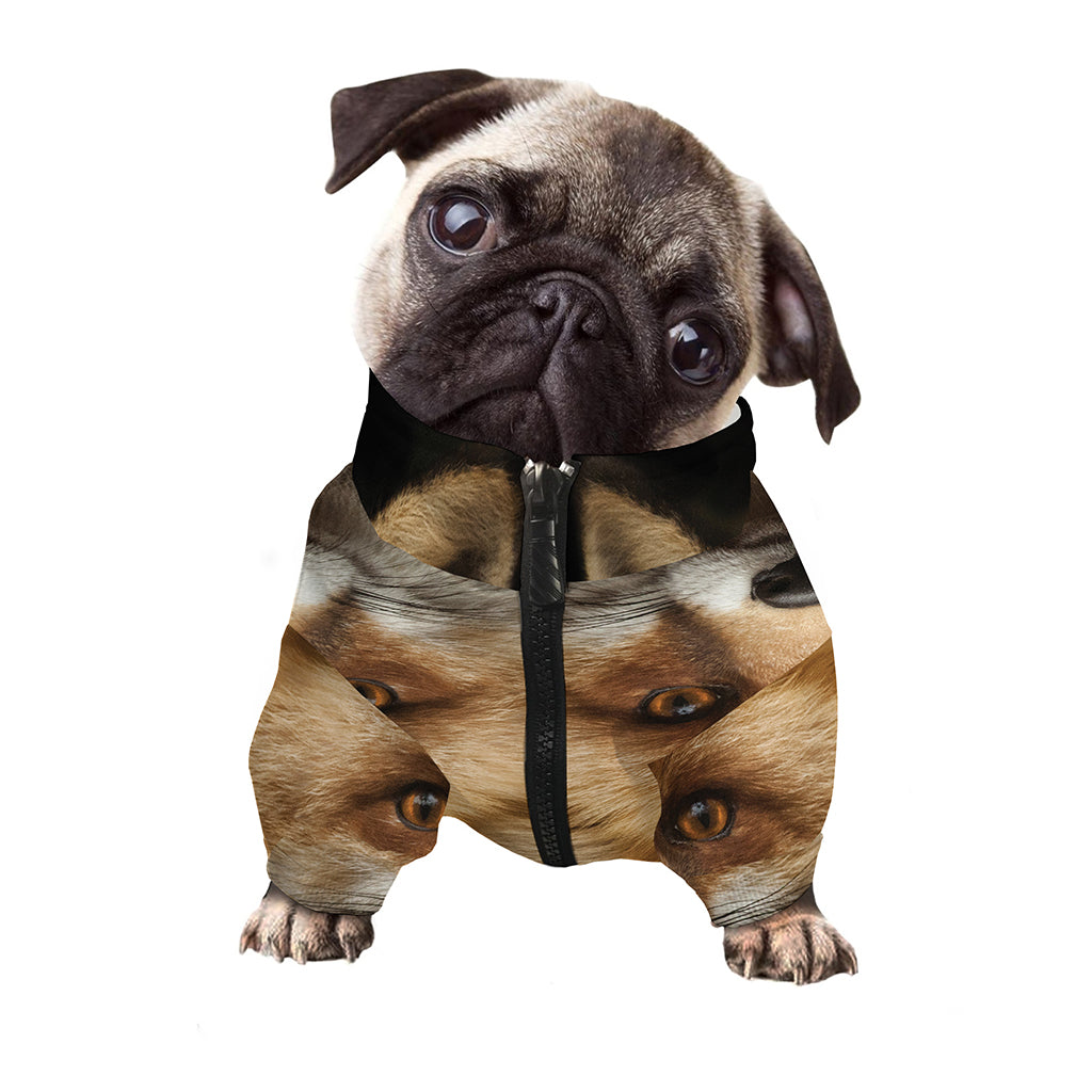 Fox Portrait Print Dog Zip Up Jacket