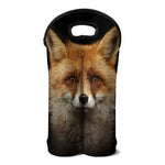 Fox Portrait Print Double Neoprene Wine Tote