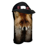 Fox Portrait Print Double Neoprene Wine Tote