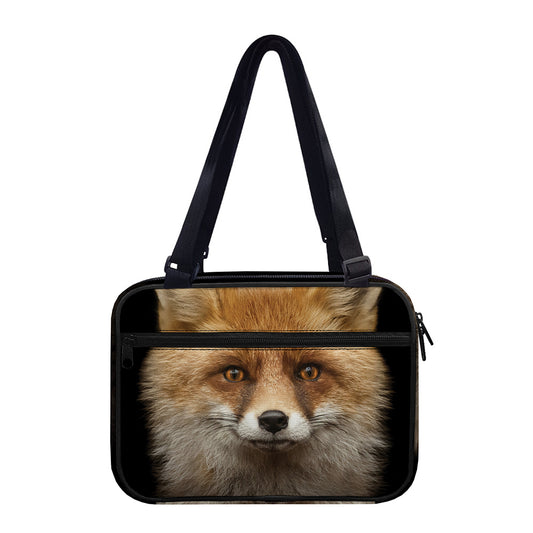 Fox Portrait Print Double Strap Bible Bag