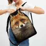 Fox Portrait Print Drawstring Backpack