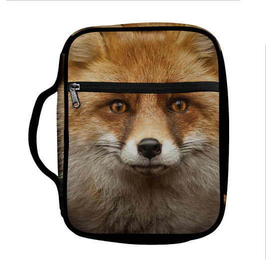 Fox Portrait Print Front Pocket Bible Bag