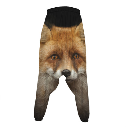 Fox Portrait Print Hammer Pants