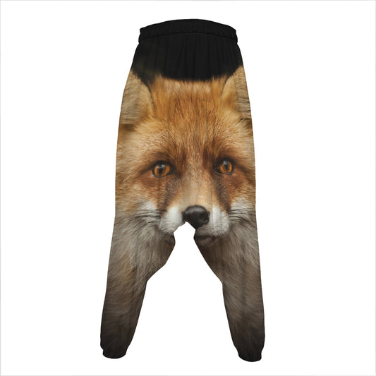Fox Portrait Print Hammer Pants