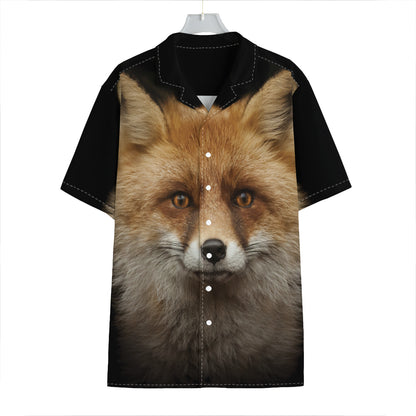 Fox Portrait Print Hawaiian Shirt