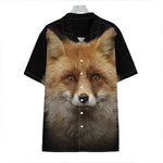 Fox Portrait Print Hawaiian Shirt