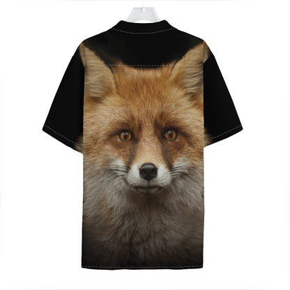 Fox Portrait Print Hawaiian Shirt