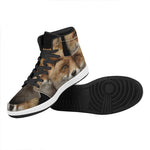 Fox Portrait Print High Top Leather Sneakers