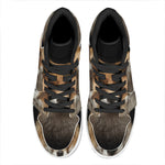 Fox Portrait Print High Top Leather Sneakers