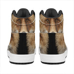 Fox Portrait Print High Top Leather Sneakers