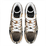 Fox Portrait Print High Top Leather Sneakers