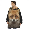 Fox Portrait Print Hoodie Blanket