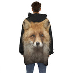 Fox Portrait Print Hoodie Blanket