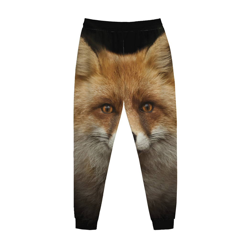 Fox Portrait Print Jogger Pants