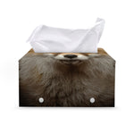 Fox Portrait Print Leather Tissue Box Cover