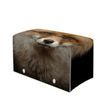 Fox Portrait Print Leather Tissue Box Cover