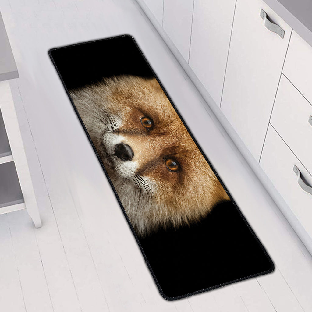 Fox Portrait Print Long Kitchen Mat