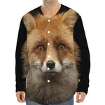 Fox Portrait Print Long Sleeve Baseball Jersey