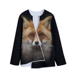 Fox Portrait Print Long Sleeve Short Coat