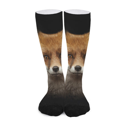 Fox Portrait Print Long Socks