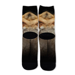 Fox Portrait Print Long Socks